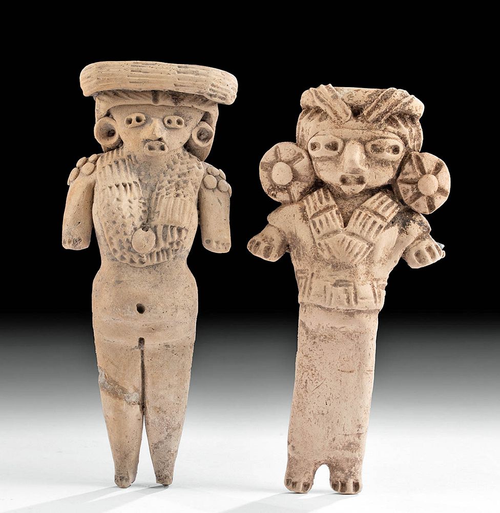 Appraisal: Pair of Tlatilco Pottery Standing Female Figures Pre-Columbian Valley of