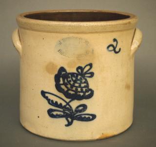 Appraisal: J Burger Jr stoneware crock A th century Stoneware gallon