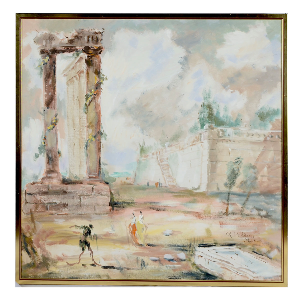 Appraisal: O'CONNOR Roderic Moneague Irish - Painting of Ruins with Figures