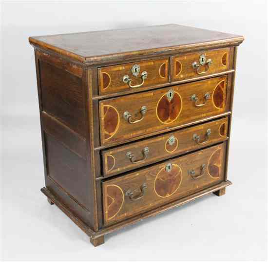 Appraisal: A late th century oak and yew wood oyster veneered