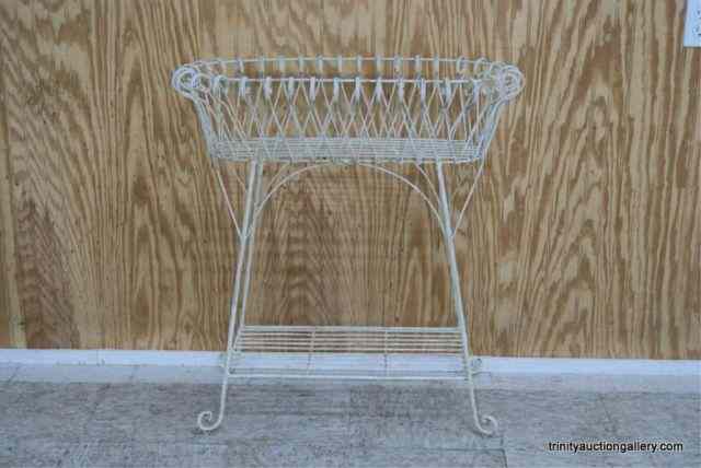 Appraisal: Vintage Bent Iron Flower Basket StandThis is a nice estate