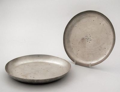 Appraisal: Two curious early th century trial pans each struck with