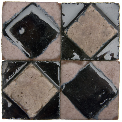 Appraisal: GRUEBY One hundred eighty-nine geometric tiles some with raised diamond