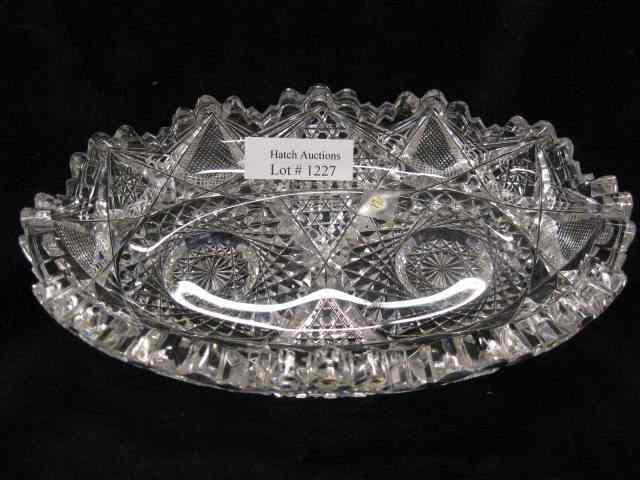 Appraisal: J Hoare Cut Glass Bon Bon Dish oval signed brilliant