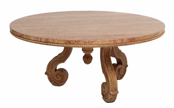 Appraisal: A Classical style marble top table height in diameter in