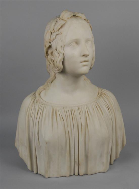 Appraisal: ODOARDO FANTACCHIOTTI Italian - BUST OF A YOUNG WOMAN white