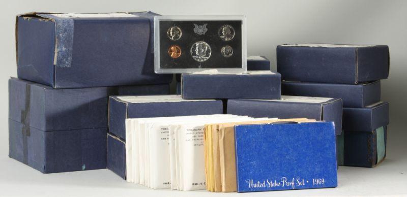 Appraisal: Large Proof Set and Mint Set Lot includes six pre-