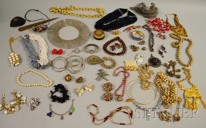 Appraisal: Large Group of Sterling Silver Antique and Costume Jewelry including