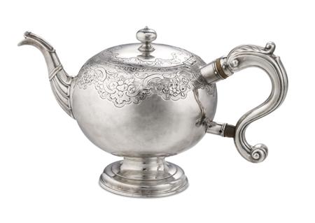 Appraisal: A fine George II bullet teapot by James Mitchell Edinburgh