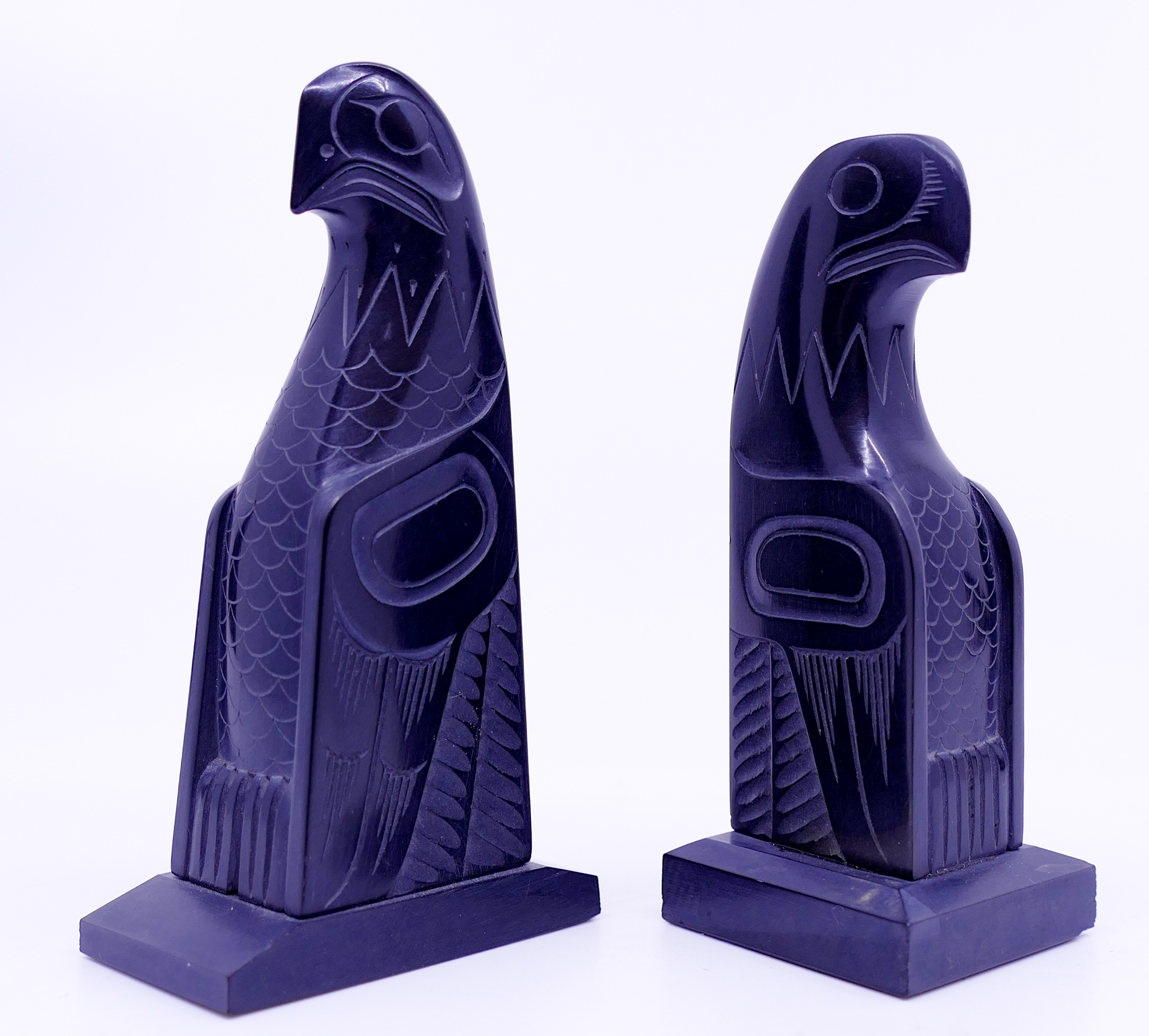 Appraisal: pc Pat Dixon Eagle Argillite Totem Models- '' approx