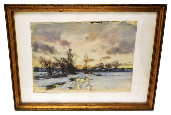 Appraisal: Hugh Bolton Jones American - watercolor on paper winter landscape