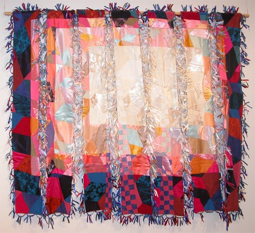 Appraisal: Otam-Ha-Ba Quilt Artist Silk Louise Date Medium fabric and ribbons