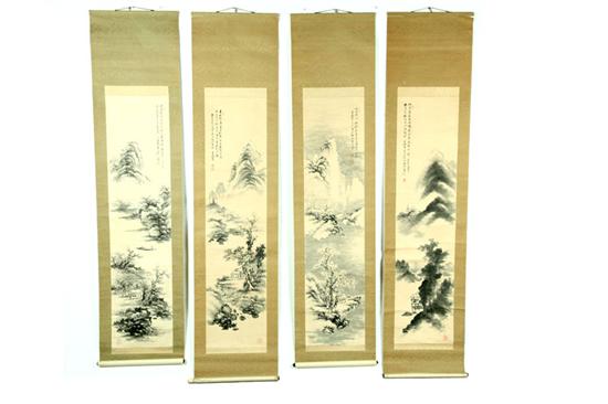 Appraisal: SET OF FOUR SCROLLS China th century Pen and brush