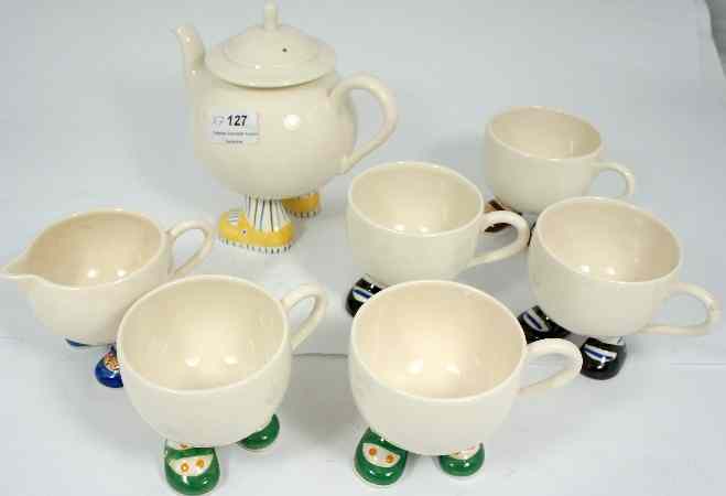 Appraisal: Carltonware Walking Ware Tea set comprising Teapot Different colour Cups