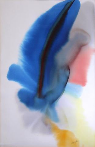 Appraisal: JENKINS Paul Watercolor Phenomena Blue Upright New York City Signed