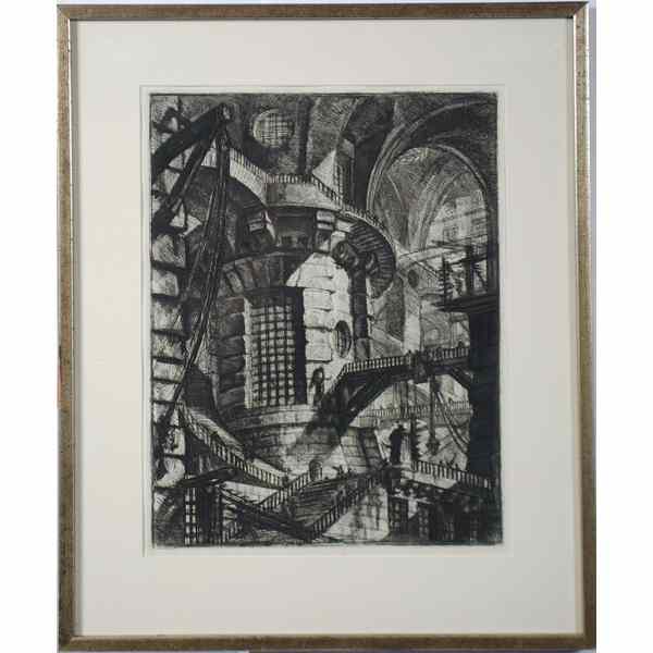 Appraisal: Piranesi Etching An interior scene Francesco Piranesi signed in plate