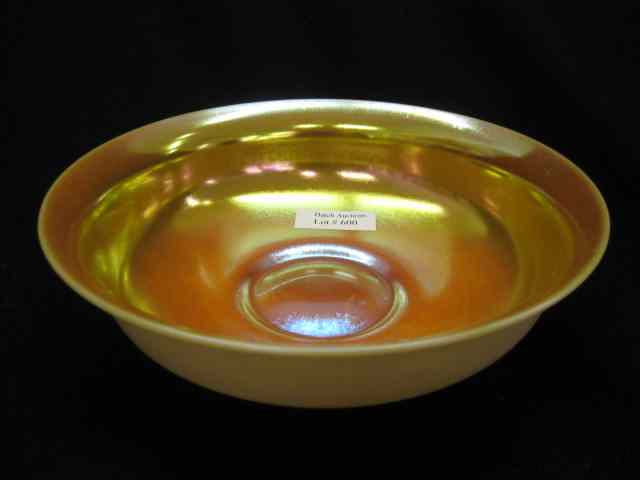 Appraisal: Steuben Aurene Art Glass Bowl orange iridescent interior calcite exterior