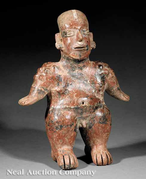 Appraisal: A Colima Polished Earthenware Male Figure c B C -A