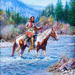 Appraisal: Crossing Over by Martin Grelle Martin Grelle - acrylic and