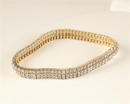 Appraisal: A Gold and Diamond Bracelet K marked yellow and white