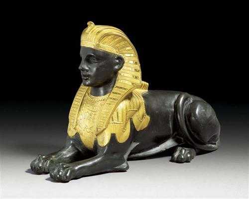 Appraisal: BRONZE FIGURE OF A SPHINX late Empire Paris th century