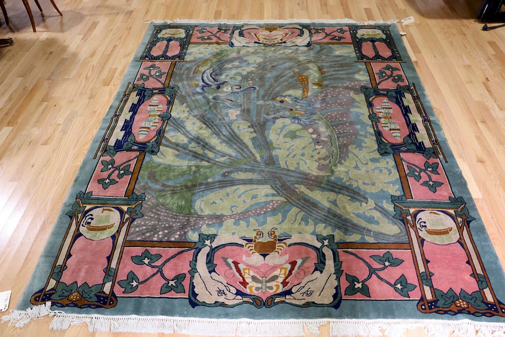 Appraisal: Magnificent Art Deco Finely Hand Woven Chinese Carpet A rare