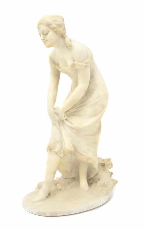 Appraisal: An Italian Carved Alabaster Figure early th century depicting a