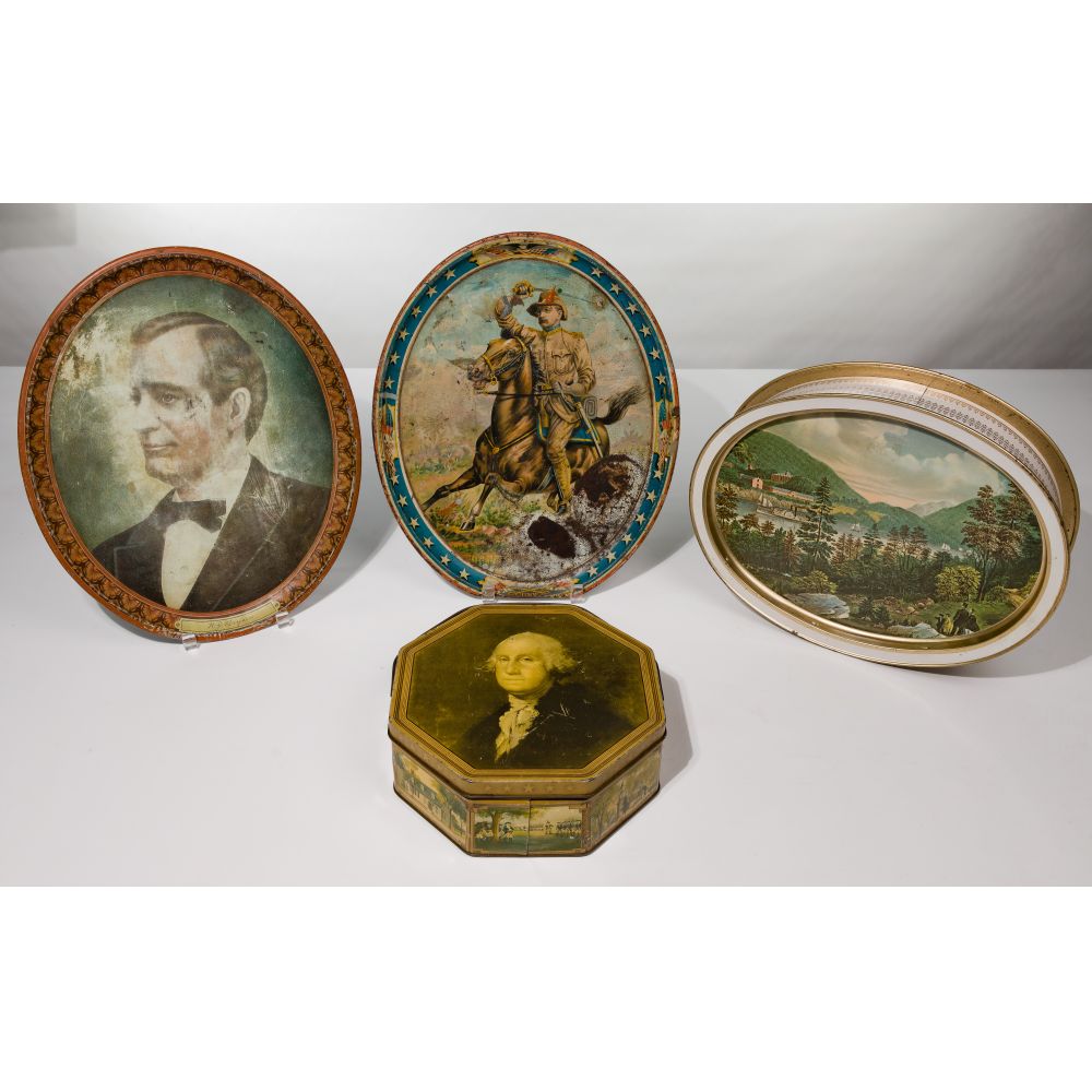 Appraisal: POLITICAL THEME TIN ASSORTMENT items including Theodore Teddy Roosevelt Rough