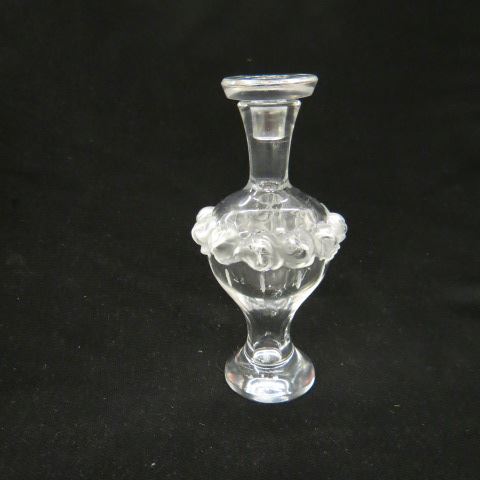 Appraisal: Lalique Crystal Perfume Bottle frosted florals signed excellent