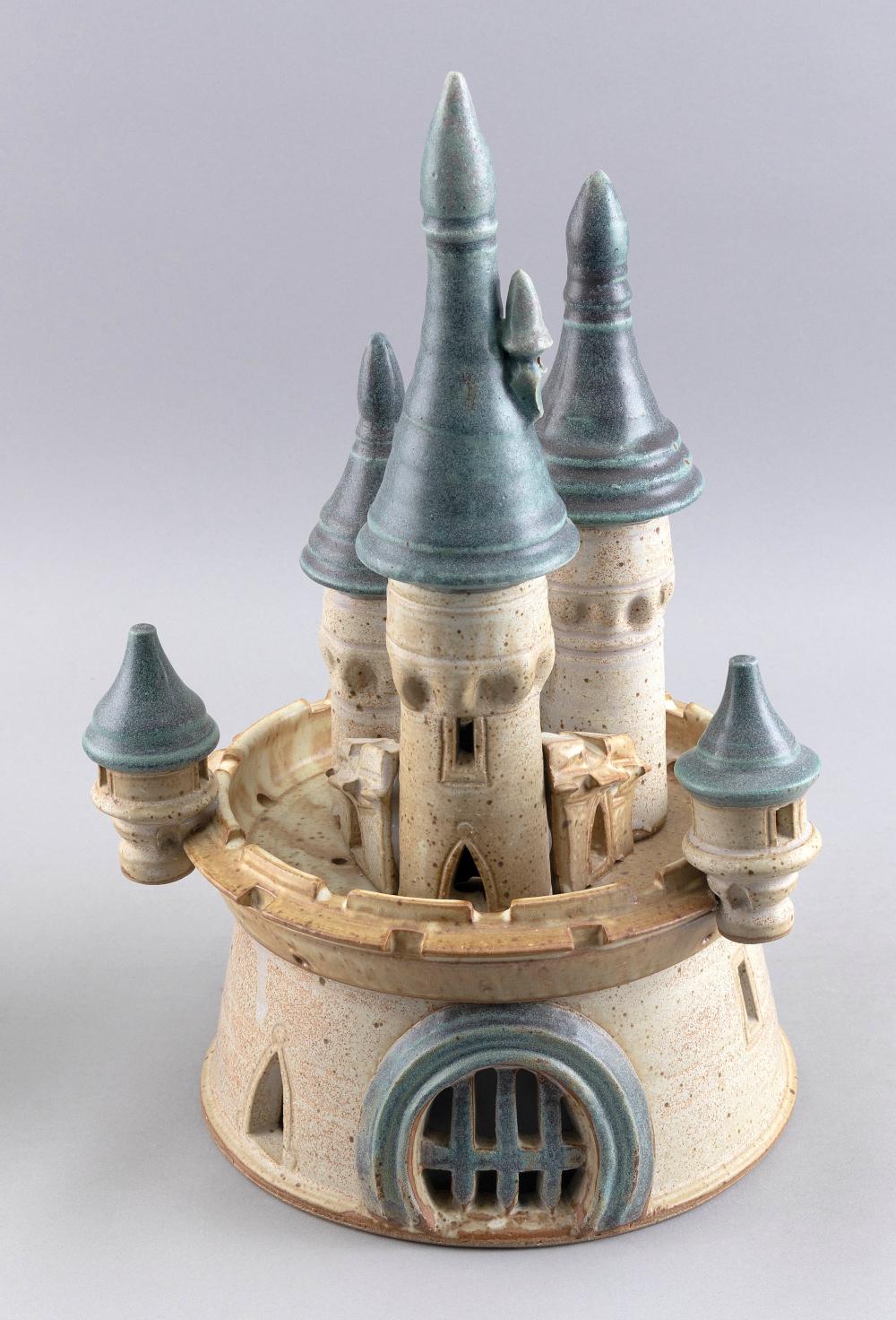 Appraisal: SCARGO POTTERY CASTLE-FORM BIRDHOUSE DENNIS CAPE COD MASSACHUSETTS CONTEMPORARY HEIGHT