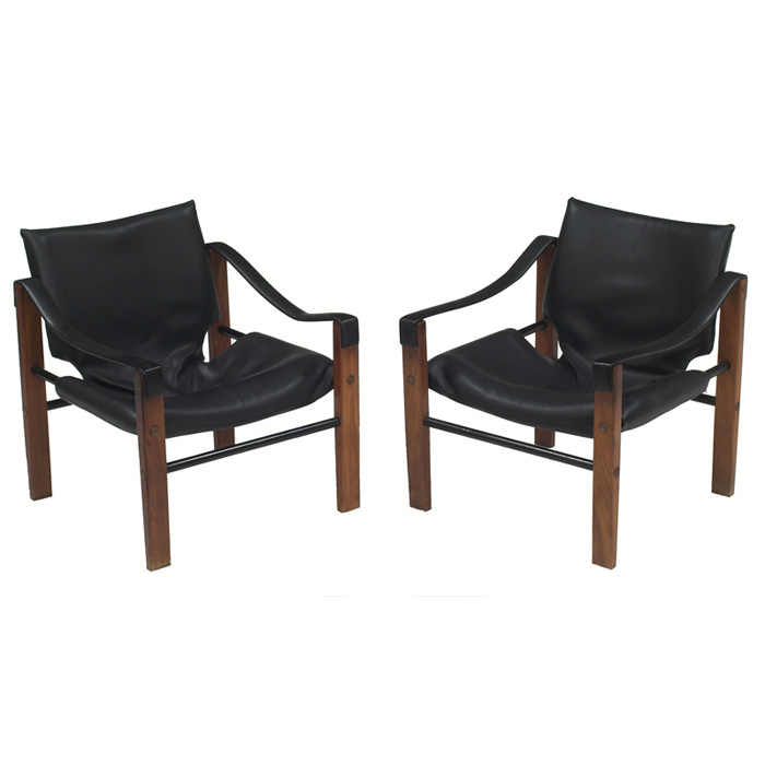 Appraisal: Arkana lounge chairs pair by Arkana Falkirk UK original black