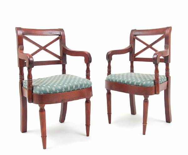 Appraisal: A pair of sample chairs together with a child's chair