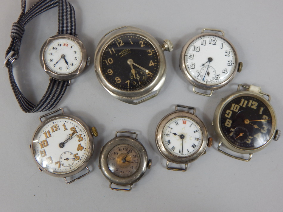 Appraisal: Various wristwatches each in a white metal or plated cases