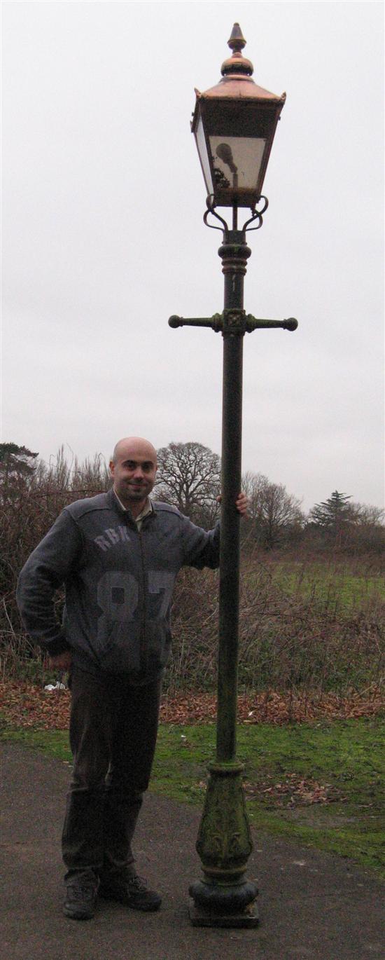 Appraisal: Set of four th century style garden lamp posts the