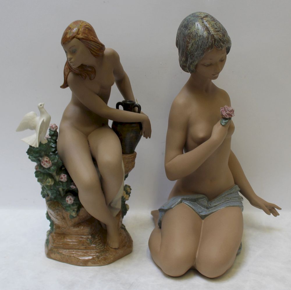 Appraisal: LLADRO Lot of Nude Figurines circa H and H From