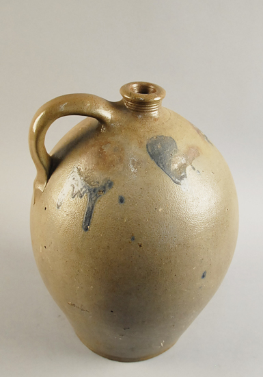 Appraisal: An Early Vermont Salt Glazed Jug with rare turkey droppings