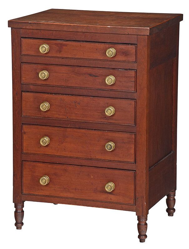 Appraisal: Fine American Federal Miniature Tall Chest early th century cherry