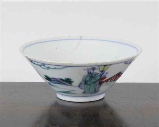 Appraisal: A Chinese doucai small conical bowl Chenghua mark Yongzheng period