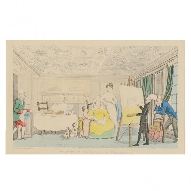 Appraisal: THOMAS ROWLANDSON BRITISH - DR SYNTAX PAINTING A PORTRAIT Hand-colored