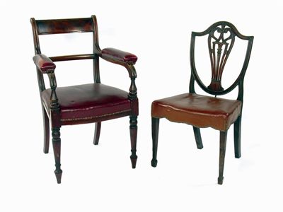 Appraisal: An early Victorian mahogany open armchair and a George III