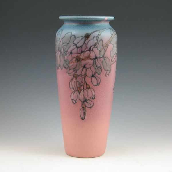 Appraisal: Rookwood Decorated Mat or Double Vellum vase with excellent wisteria