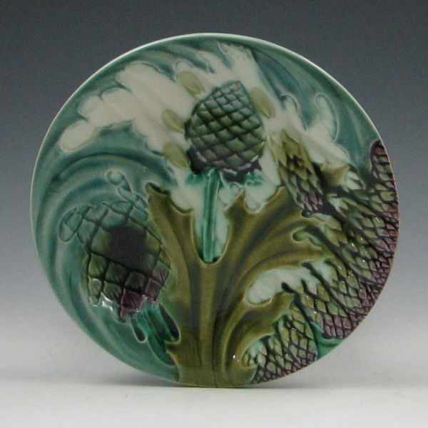 Appraisal: Majolica Asparagus Artichoke Dish marked Depose KG Luneville excellent condition