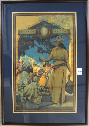 Appraisal: MAXFIELD PARRISH OFF-SET COLOR LITHOGRAPHIC PRINT titled The Lamp Seller