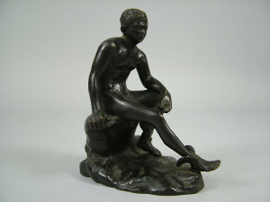 Appraisal: A th century Roman style bronze figure of Mercury seated