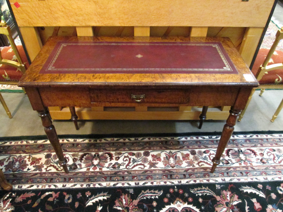 Appraisal: A VICTORIAN BURL WALNUT WRITING TABLE English late th century