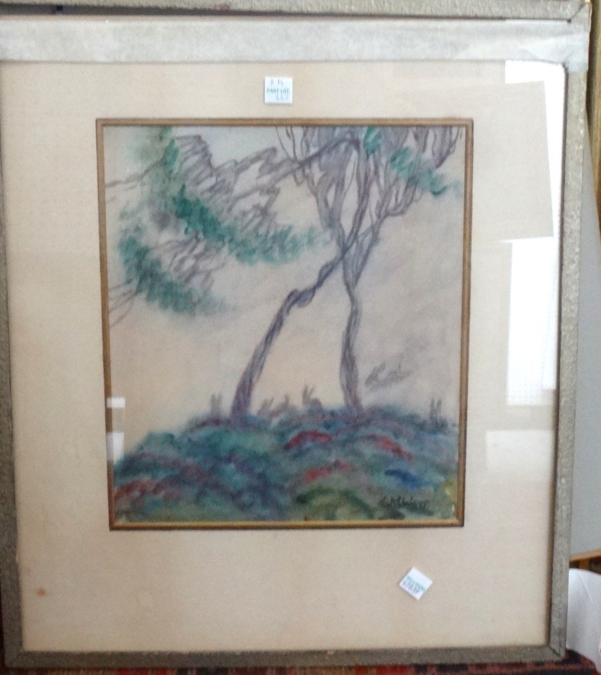 Appraisal: Adrian Alinson Garden Scene watercolour signed cm x cm together