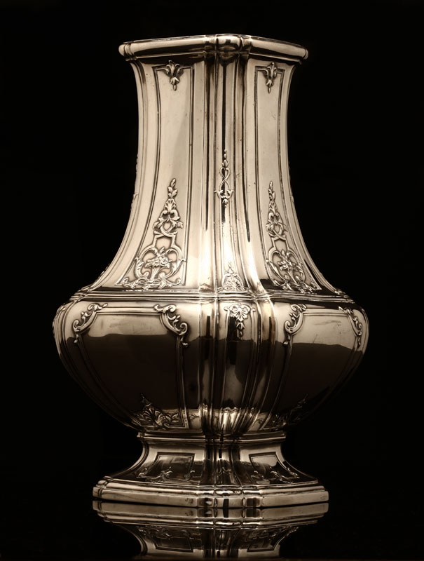 Appraisal: A Tetard Freres French first standard silver vase Early th