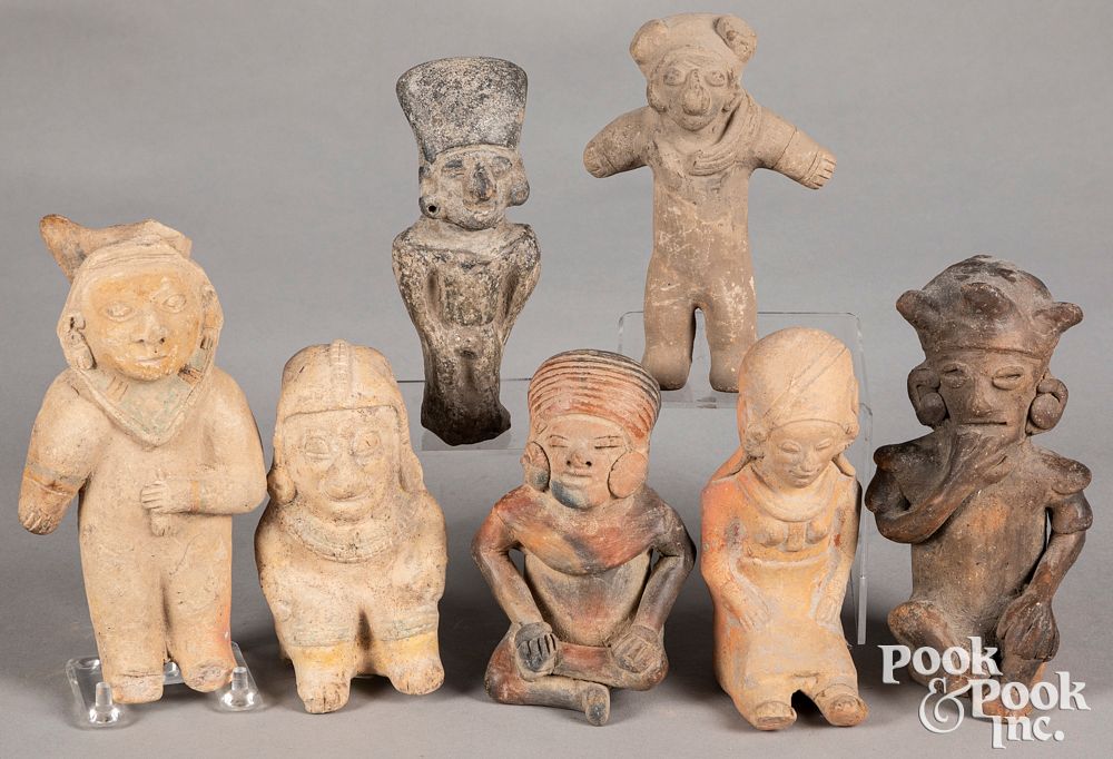 Appraisal: Ecuador pottery figures Ecuador pottery figures to include five Jamacoaque