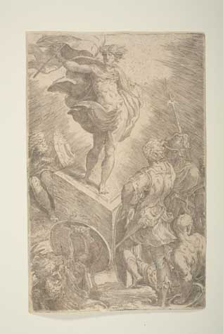 Appraisal: GIOVANNI FRANCESCO MARIA MAZZOLA CALLED PARMIGIANINO The Resurrection Etching circa