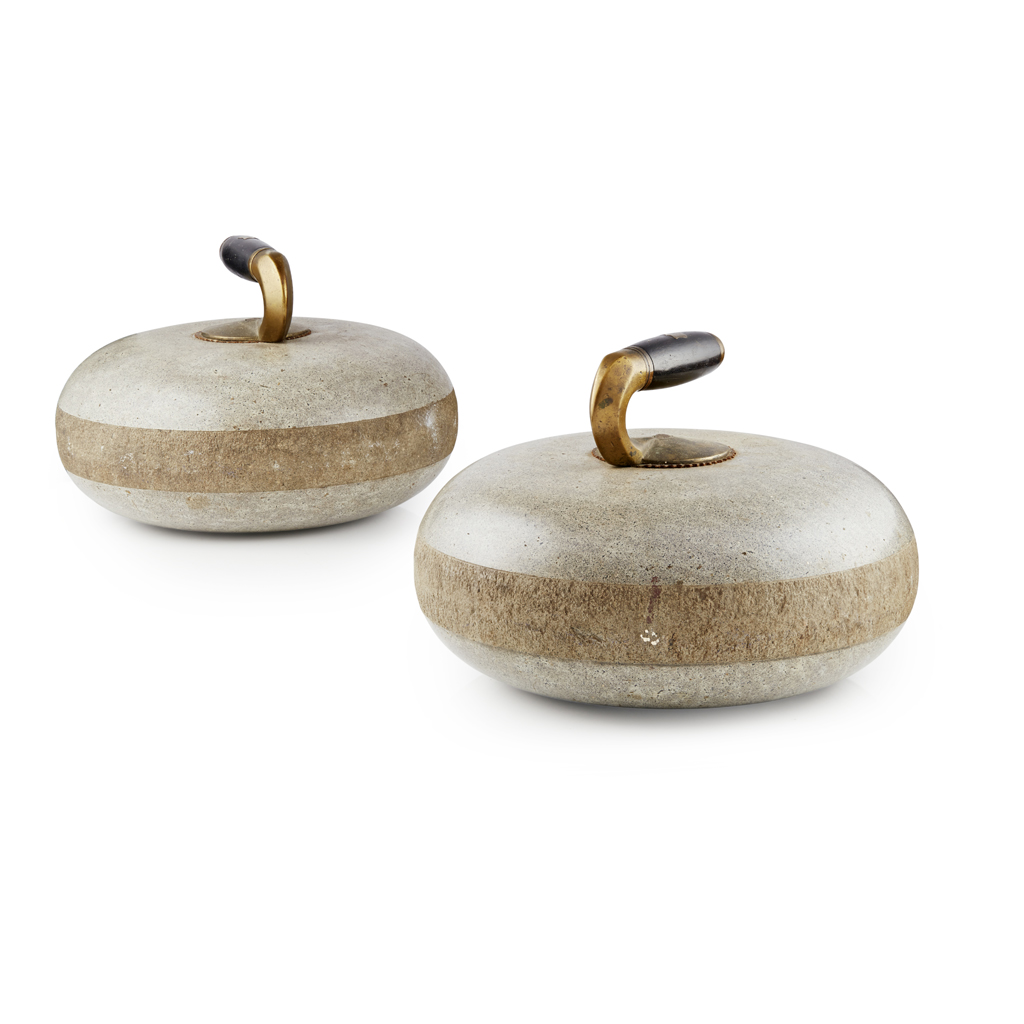 Appraisal: A PAIR OF SCOTTISH GRANITE CURLING STONES CIRCA each granite